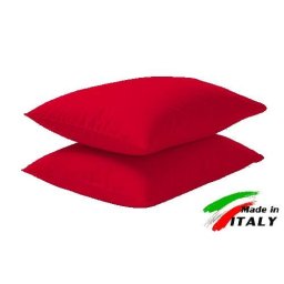Coppia Federe Guanciale Federe Maxi Puro Cotone Made in Italy ROSSO