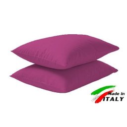 Coppia Federe Guanciale Federe Standard Made in Italy Puro Cotone CICLAMINO