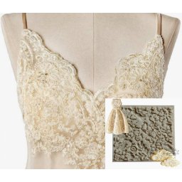 Pizzo. Fantastico Stampo in silicone in alta definizione. Vestito Sposa