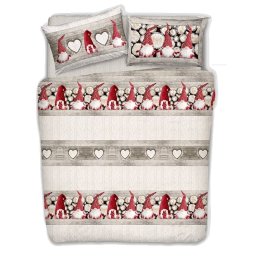 Copripiumino gnomi Natale invernale letto matrimoniale e singolo made in Italy