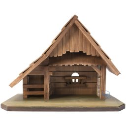 Scultura in legno Capanna per figure presepio color