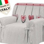 Copridivano Shabby copripoltrona cuori LOVE Made in Italy telo salva divano