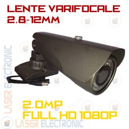 Telecamera Professionale AHD 2.0MP WaterProof IP66 Varifocale 2.8-12mm Full HD 1080P Visione Notturna 35mt