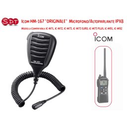 ICOM HM-167 MICROFONO-ALTOPARLANTE IPX8 PER IC-M71, IC-M72, IC-M73, IC-M73 EURO, IC-M73 PLUS
