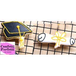 Cappello di Laurea e Pergamena. Set di 2 Stampi in metallo