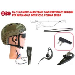 EG-07N/G7 MICRO-AURICOLARE CAVO RINFORZATO IN NYLON PER MIDLAND G7, INTEK 5050, POLMAR SKUBA