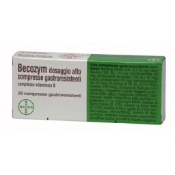 Becozym, Alto Dosaggio Vitamine Gruppo B, Vitamina B1, B2, B3, B6, B5, B12 e B7, 20 Compresse Gastroresistenti