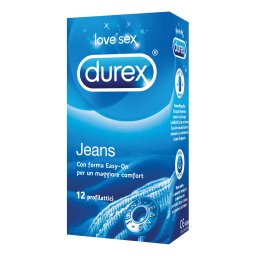 Durex Jeans Profilattici Easy On Trasparenti Lubrificati 56mm 12 Pezzi