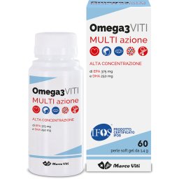 Marco Viti Omega 3 Multiazione Integratore EPA DHA Funzione Cardiaca 60 Perle