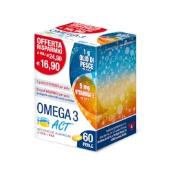 F&F Omega 3 Integratore 60 Perle EPA DHA Vitamina E Olio di Pesce 1g