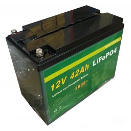 Batteria a Litio LiFePO4 12V DC 42AH Discarge 50A dimensioni 223x120x178mm