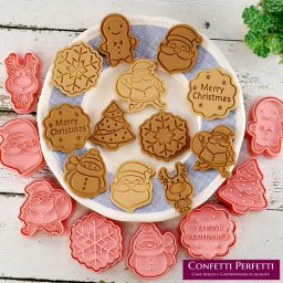 Natale. Set di 8 Stampi per Biscotti