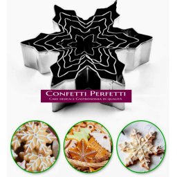 Set di 5 Stampi Fiocco di Neve. Tagliapasta Cutter in metallo. Xmas Snowflake Cookie Cutter Stainless Steel Christmas