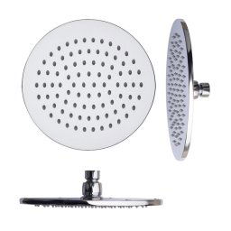 Trade Shop - Soffione Doccia 6" 15cm Rotondo In Acciaio Attacco Standard Snodato Orientabile -