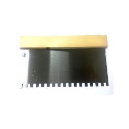 Trade Shop - Spatola Denti Con Manico In Legno 20x12cm Forma Denti Sega Fai Da Te Attrezzi -