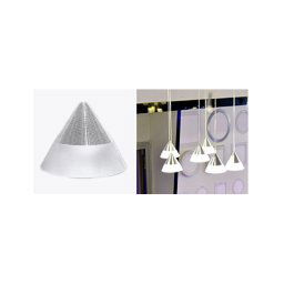 Trade Shop - Lampadario Lampada 6 Pendenti Conico Bianco Acciaio Soffitto Luce Led Applique Design -
