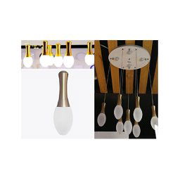 Trade Shop - Lampadario Lampada 7 Pendenti Acciaio Dorato Oro Soffitto Luce Led Applique Design -