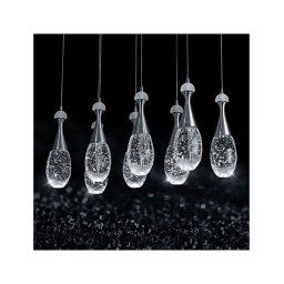 Trade Shop - Lampadario Lampada 6 Pendenti Bollicine Acciaio Soffitto Luce Led Applique Design -