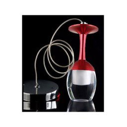 Trade Shop - Pendente Lampada Lampadario Calice Rosso A Soffitto Luce Led Portalampada Moderno -