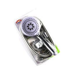 Trade Shop - Doccia Doccetta Soffione 3 Getti Anticalcare Tubo Flessibile 1,5mt Supporto Muro -