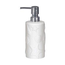 Trade Shop - Portasapone Cilindrico Marino Bianco Porta Sapone 10321 Dispenser Sapone -