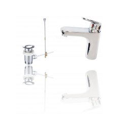 Trade Shop - Miscelatore Bagno Lavandino 52954 Piletta Scarico Filtro Fisso Doppio Foro -