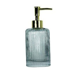 Trade Shop - Portasapone Porta Sapone Cilindrico Righe Grigio 10368 Trama Vetro Sapone -