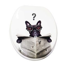 Trade Shop - Copriwater Universale Cagnolino Nero Giornale 69002 Tazza Bagno Wc Water - 3,5