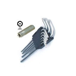 Trade Shop - Chiavini In Acciaio Torx Set 9 Pezzi Da T10 A T50 Professionale Con Custodia -