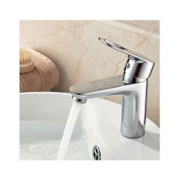 Trade Shop - Miscelatore Bagno Lavandino 5948 Piletta Scarico Filtro Fisso Doppio Foro -