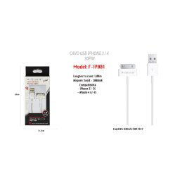 Trade Shop - Cavo Usb Dati Per Apple 30 Pin Iphone 3 / 3s / 4g / 4s Ipad Ipod Maxtech F-ip001 -