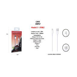 Trade Shop - Cavo Usb Simply Ricarica Per Iphone Ipad Ipod 1 Mt 5volt-2000ma Maxtech F-ip002 -