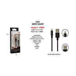 Trade Shop - Cavo Simply Colour Per Iphone Ipad Ipod 5volt - 2000ma 2,50mt Maxtech F-ip004 -
