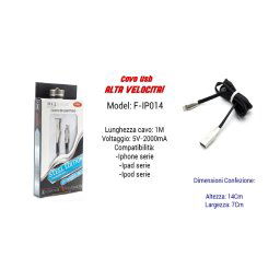 Trade Shop - Cavo Usb Ricarica Veloce X Iphone Ipad Ipod 5volt - 2000ma 1mt Maxtech F-ip014 -