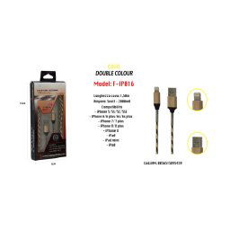 Trade Shop - Cavo Usb Double Colour Iphone Ipad Ipod 5volt - 2000ma 1,50 Mt Maxtech F-ip016 -