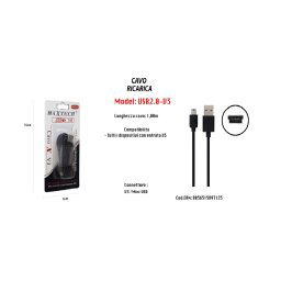 Trade Shop - Cavo Caricabatteria Caricatore Ricarica Usb Con Entrata V3 1mt Maxtech Usb2.0-v3 -
