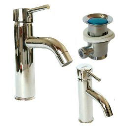 Trade Shop - Rubinetto Miscelatore Casa Bagno Lavabo Bide Monocomando Piletta Clic Clac 69013 -
