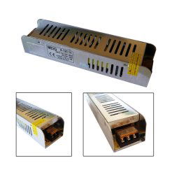 Trade Shop - Trasformatore Alimentatore Stabilizzato Slim 220v-12v 10a 120w Trimmer 10a 12v -