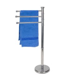 Trade Shop - Portasciugamani Da Terra Piantana 80cm 3 Bracci Porta Asciugamano In Metallo -