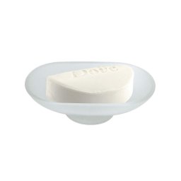 Trade Shop - Piattino Ricambio Porta Sapone Ovale In Vetro Satinato 13cm Bagno Accessori -