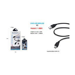 Trade Shop - Cavo Dati Ricarica Usb A Mini Usb/v3 1.5 Mt 2100ma Per Mp3 Mp4 Ps Maxtech F-v001 -