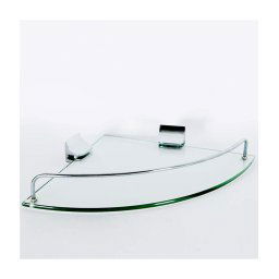 Trade Shop - Mensola Angolare 52909 Vetro Portaoggetti Doccia Bagno Parete Triangolare -
