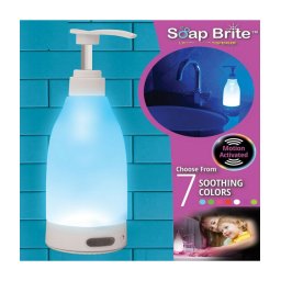Trade Shop - Erogatore Sapone Bottiglia Mani Soap Brite Sensore Dispenser Notturna Led Luce -