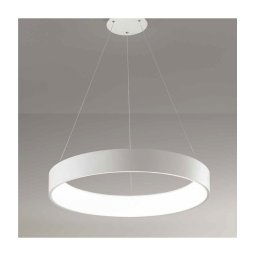 Trade Shop - Lampadario Lampada Anello Argento 45cm Luce Led Soffitto Sospensione Pendente -