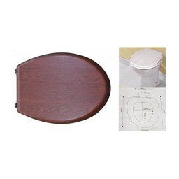 Trade Shop - Copriwater Effetto Legno Noce Ciliegio Arredo Per Bagno Copri Wc Water Coprivaso - 3,5