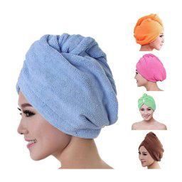 Trade Shop - Asciugamano Capelli Turbante Microfibra Shampoo Bagno Doccia Super Assorbenti -