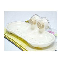 Trade Shop - Bagno Plastica Mensola Doccia Porta 2 Sapone Attacco A Ventosa -