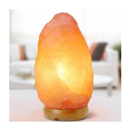 Trade Shop - Lampada Di Sale Himalaya Salgemma Grezza 700gr Luce Led Da Tavolo A Batteria -