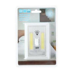 Trade Shop - Luce Notturna Da Notte 2xcob 2w A Batterie Sicurezza Bambini Con Interruttore -