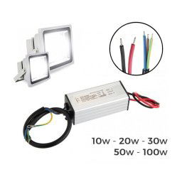 Trade Shop - Ricambio Led Driver 10w 20w 30w 50w Per Faro A Led Corrente Continua Alluminio -